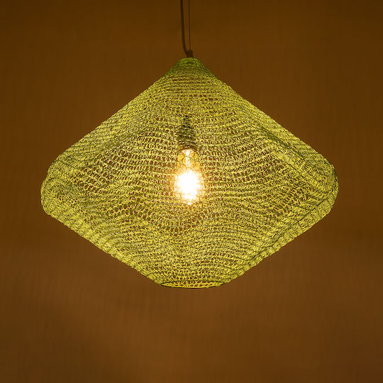 GloboStar Kentucky Ceiling Light Green Grid with E27 Socket 60x50x50cm