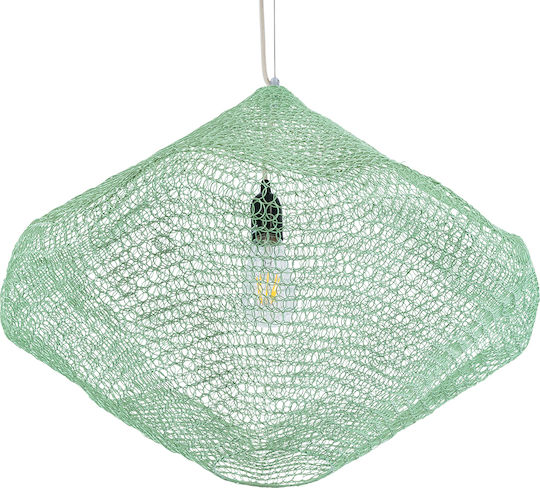 GloboStar Kentucky Ceiling Light Green Grid with E27 Socket 60x50x50cm