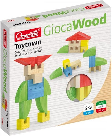 Quercetti Τουβλάκια Toytown Ξύλινα για 2-8 Ετών 15τμχ
