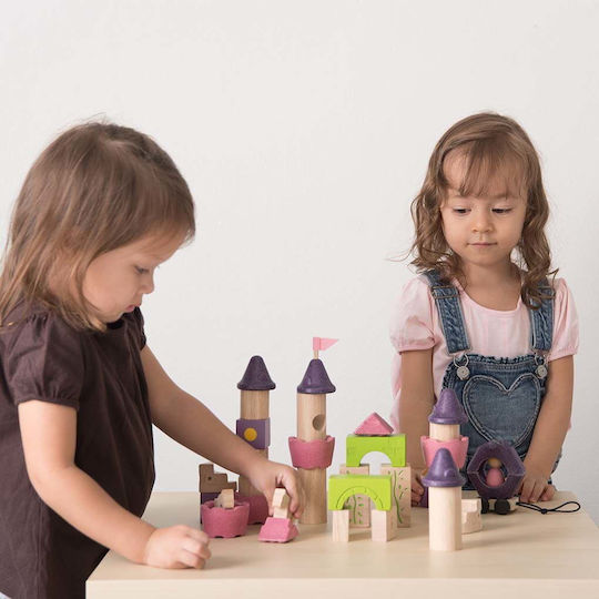 Plan Toys Cuburi De Construit Castel De Poveste Din Lemn Pentru 3+ Ani 35 Bucăți