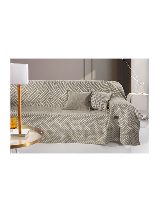 Guy Laroche Sofa Throws 2 Seater Goya 180x250cm Taupe