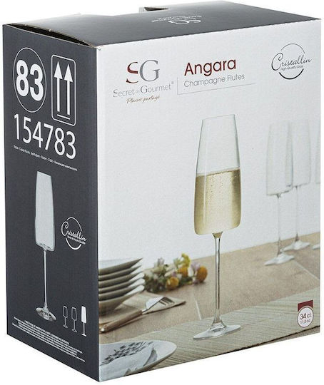 Secret de Gourmet Set of Glasses Champagne / Water made of Crystal Stemmed 340ml 6pcs