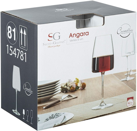 Secret de Gourmet Set of Glasses for White and Red Wine made of Crystal 420ml 6pcs