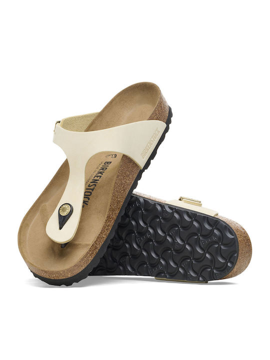 Gizeh Nubuk Leather Leather Women's Flat Sandals Anatomic in Ecru Color Regular Fit