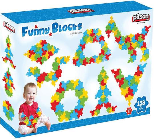 Pilsan Funny Blocks Building Blocks For 1+ Years 128 Pieces