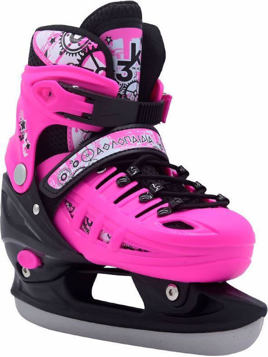 Athlopaidia Kids Adjustable Inline / Quad Rollers Pink 3 in 1
