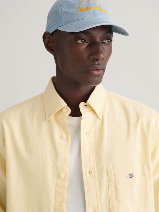 Long-sleeved Cotton Shirt Yellow