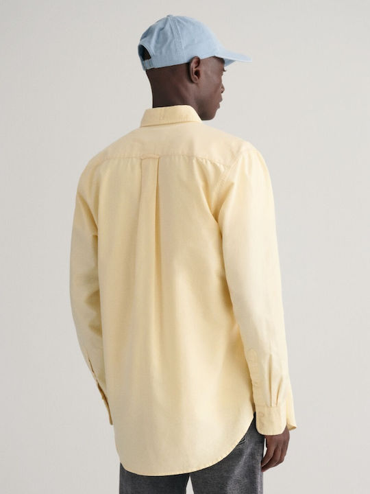 Long-sleeved Cotton Shirt Yellow