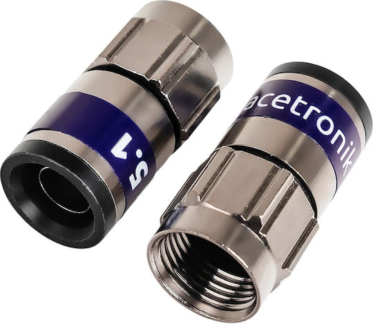 Spacetronik Tv-fs01 Selbstverdichtender Stecker F Kabel Rg6 Packung 10 Stück