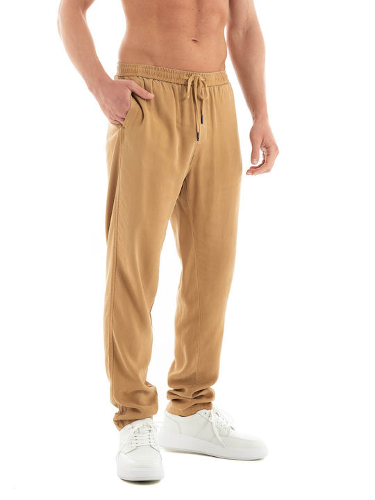 Dstrezzed Men's Trousers in Tapered Line Dark Beige