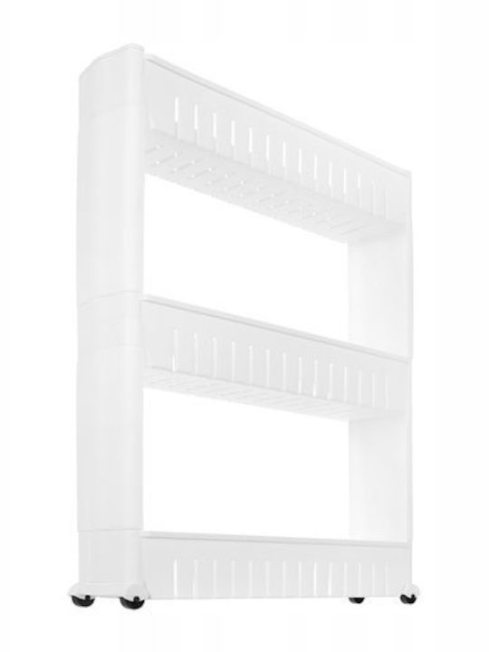 Rafturi de baie Raft Baie Plastic cu 3 Rafturi Albă