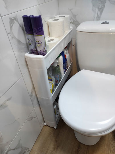 Rafturi de baie Raft Baie Plastic cu 3 Rafturi Albă