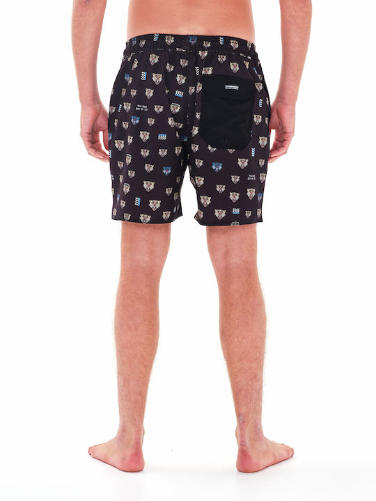 Emerson Men's Swimwear Bermuda Black with Patterns