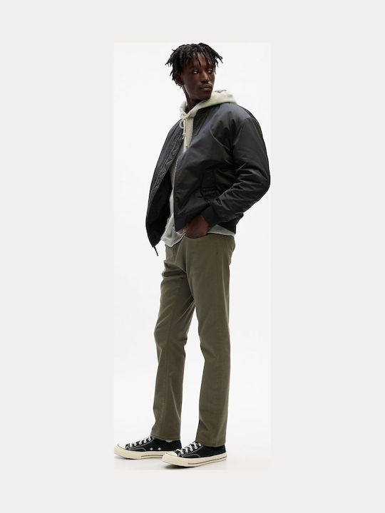 Ανδρικό Παντελόνι Τζιν με Slim Εφαρμογή Olive Green