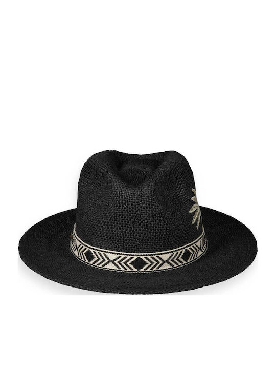 Scotch Soda Straw Men's Hat Fedora Black 177400-0008