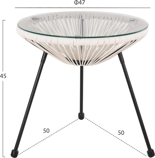 Tisch Café für kleine Außenbereiche Stabil Allegra Black 50x50cm