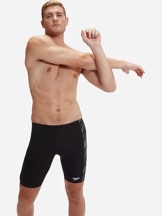 Speedo Hyperboom Panel 00301317216 Renn-Jammer Badeanzug Schwimmen Schwarz