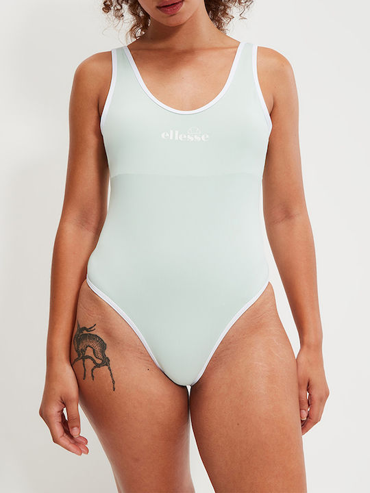Diante One-Piece Swimsuit with Open Back Light Green