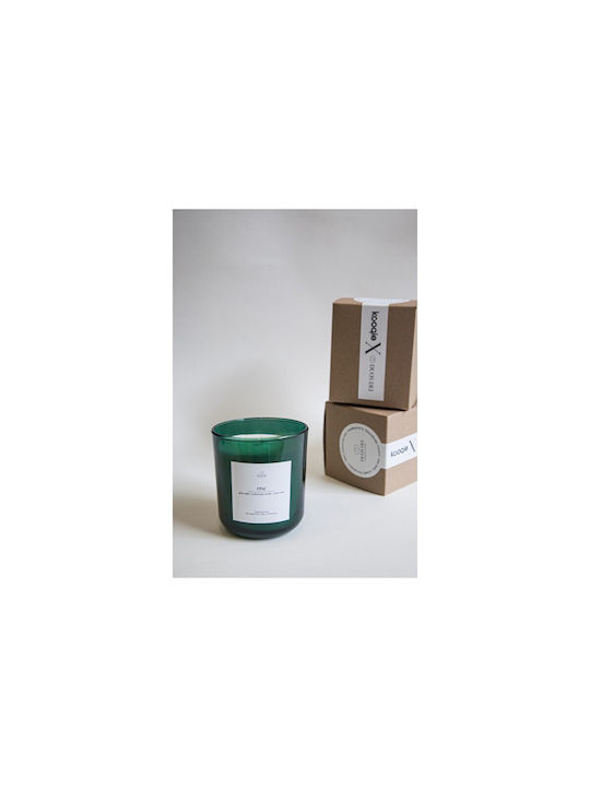 Duos Dei Scented Soy Candle Jar with Scent Pine & Green Apple Green 1pcs