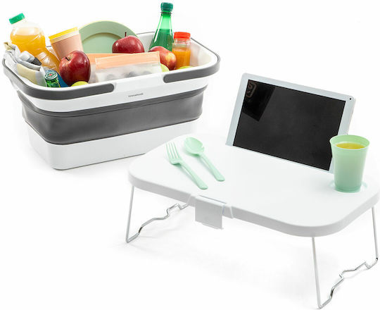 InnovaGoods Τραπέζι Μεταλλικό για Camping Πτυσσόμενο Λευκό