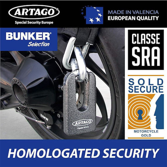 Artago 120cm Motorcycle Anti-Theft Chain in Gold
