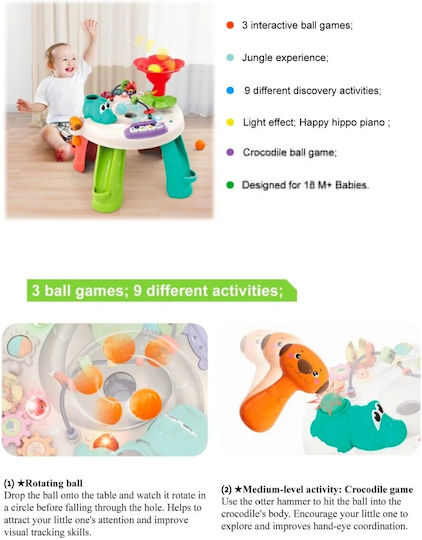 Hola Toys Τραπεζάκι Δραστηριοτήτων με Μουσική, Φως και Ήχους για 12+ Μηνών