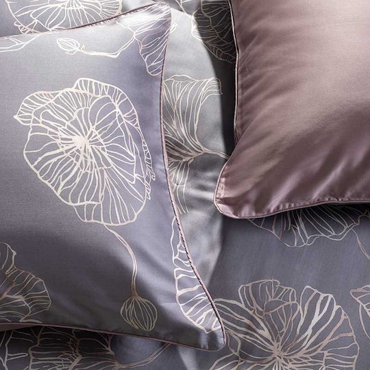 Charisma Set Husă de Pilotă King Size cu 2 Fețe de Pernă 260x250 Grey Blossom