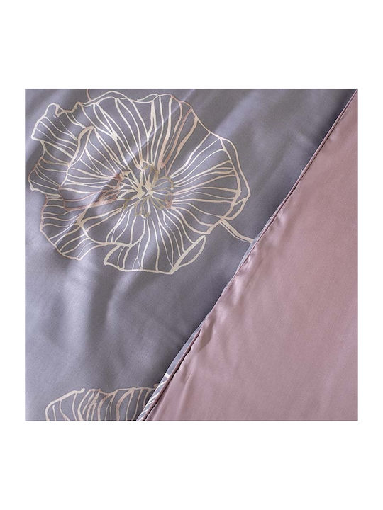 Charisma Σετ Παπλωματοθήκη King Size με 2 Μαξιλαροθήκες 260x250cm Grey Blossom