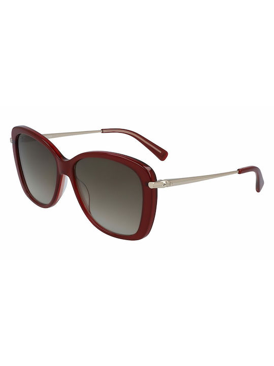 Longchamp Women's Sunglasses with Burgundy Frame and Gray Gradient Lens LO616S 599