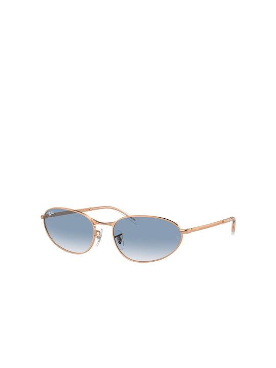 Ray Ban Sunglasses with Rose Gold Metal Frame and Blue Gradient Lens RB3734 9202