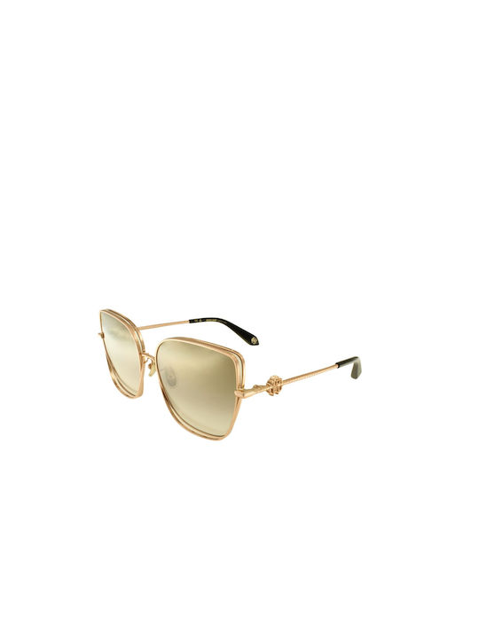 Roberto Cavalli Women's Sunglasses with Gold Metal Frame and Beige Gradient Lens SRC079 8FCG