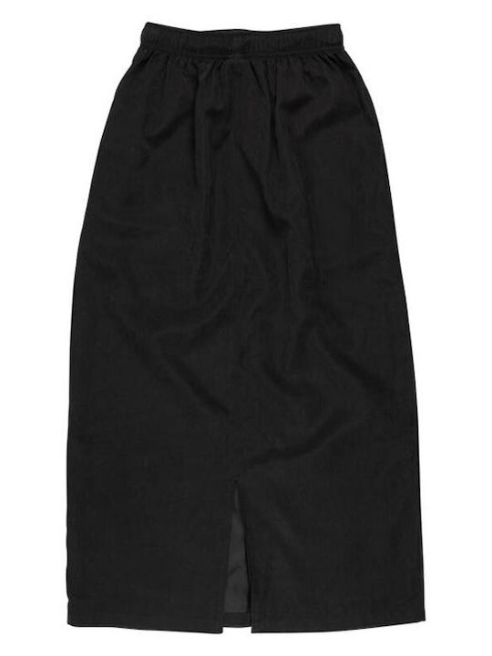 Hoch tailliert Midi Rock Schwarz