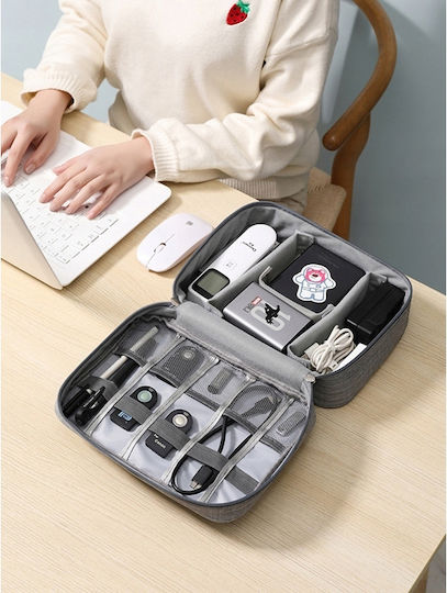 Geantă organizator de cabluri Zola Plastic 24.5x18.5x10 Cm Gri