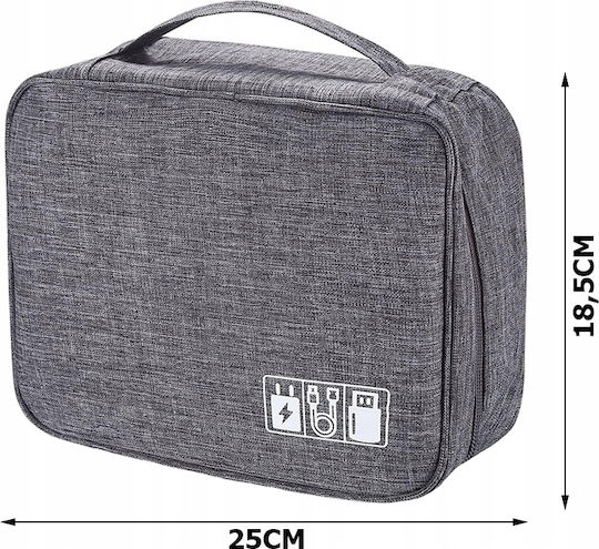 Geantă organizator de cabluri Zola Plastic 24.5x18.5x10 Cm Gri