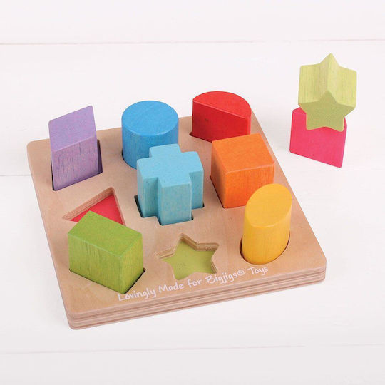 Big Jigs Играчка за сортиране на форми Първите Форми от дърво за 12++ месеца