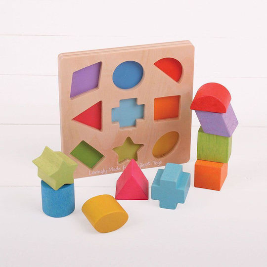 Big Jigs Играчка за сортиране на форми Първите Форми от дърво за 12++ месеца
