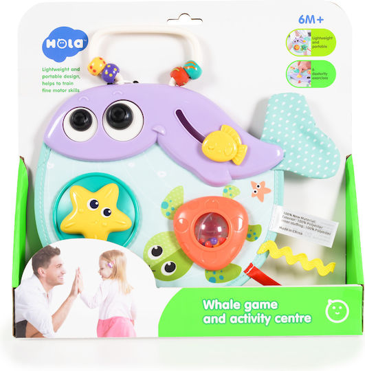 Hola Toys Бебешка играчка Кит за дейности със звуци за 6++ месеца