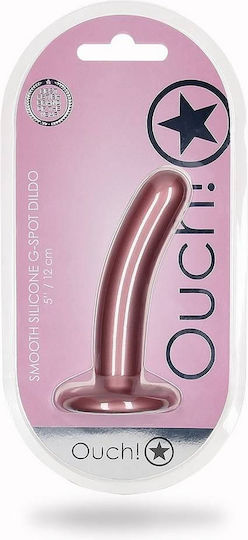 Curved Silicone Imitation Smooth Silicone G Spot Dildo Rose Gold 13cm