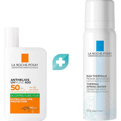 La Roche-Posay Anthelios Uvmune 400 Fluid de Control al Sebumului SPF50+ 50ml & Apă Termală Gratuită 50ml