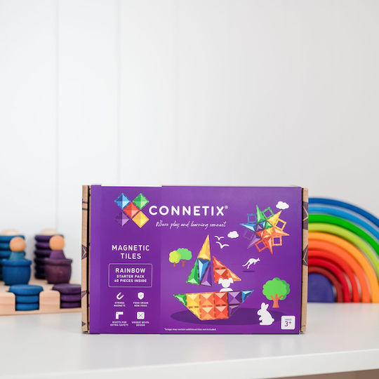 Connetix Magnetisches Bauspielzeug Rainbow für Kinder ab 3+ Jahre alt Jahren