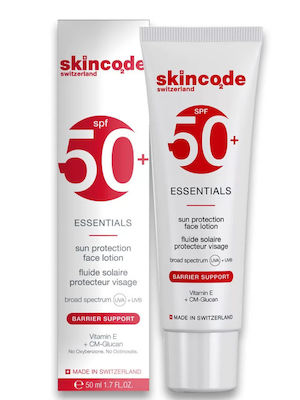 Skincode Essentials Sun Protection Waterproof Sunscreen Lotion Face SPF50+ 50ml