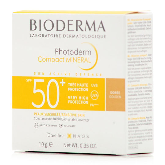 Biodrerma Photoderm Compact Mineral Protectie Solara SPF50+ Doree Produs Cu Protecție Solară Față În Formă De Pudră Nuanță Golden