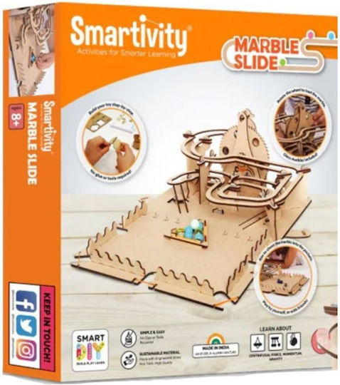 Smartivity Wooden Construction Toy Toboggan - Marble Run for Children 8+ years old+ Years