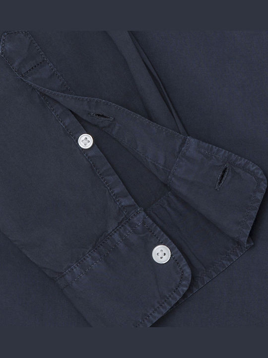 Long-sleeved Denim Shirt Navy Blue
