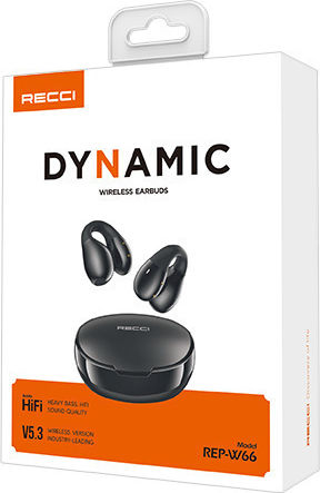 Recci Dynamic In-ear Bluetooth Handsfree Ακουστικά με Θήκη Φόρτισης Μαύρα