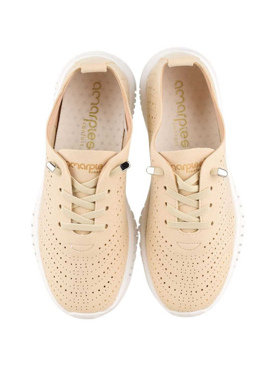 Amarpies Damen Anatomisch Sneakers Beige