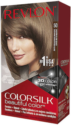 Revlon Colorsilk Beautiful Color Set Hair Dye 50 Light Ash Brown 59.1ml