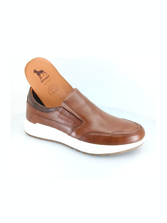 Men's Leather Slip-Ons Tabac Brown