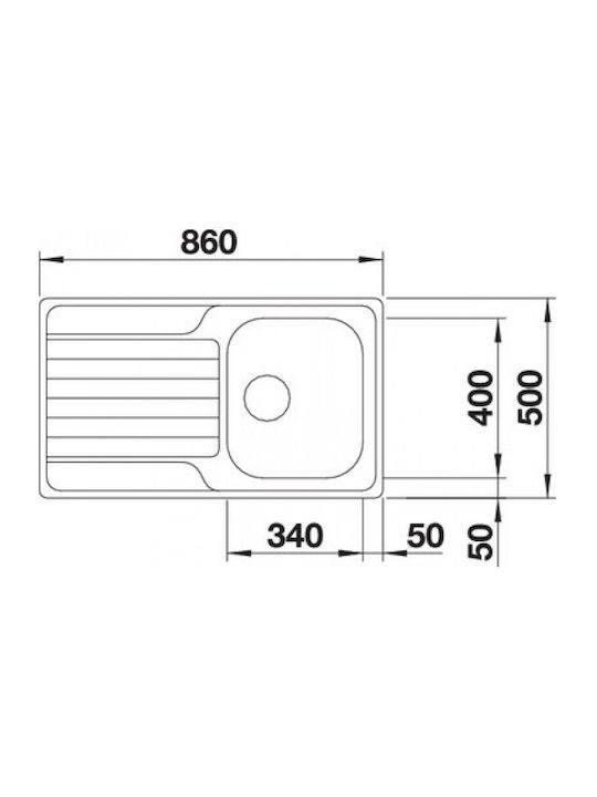 Blanco Dinas 45s Ένθετος Νεροχύτης Inox Μ86xΠ50cm Γκρι