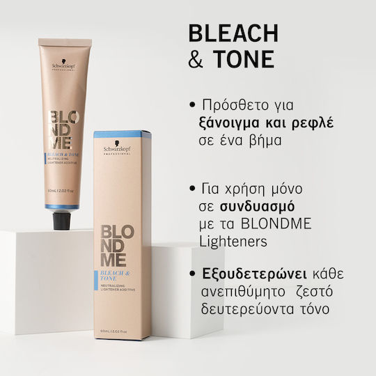 Schwarzkopf Blond Me Bleach & Tone Боя за Коса Мат Матови Добавка 60мл